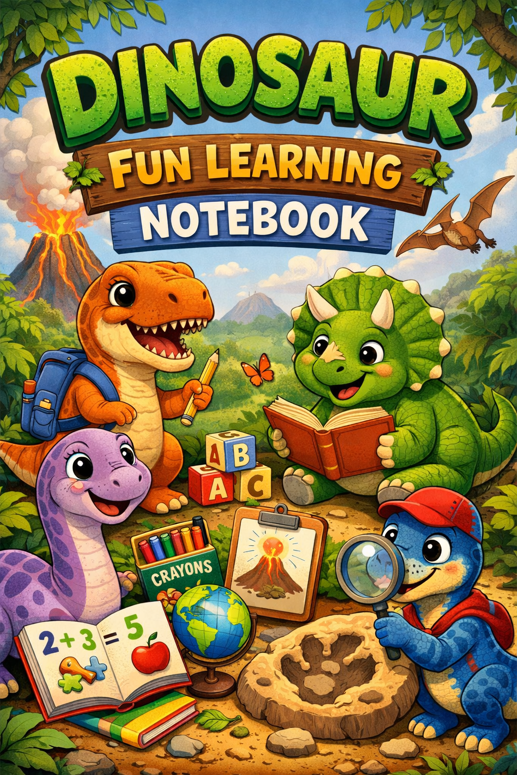 dinosaur fun learning notebook